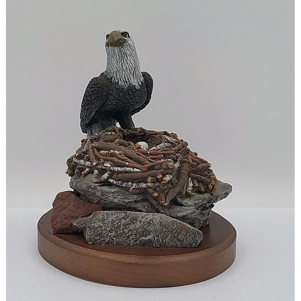 Martha Carey "Shall Not Perish" Bald Eagle Nest Vtg Sculpture Figurine Numbered